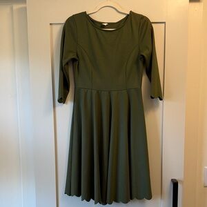Pinkblush Olive 3/4 Sleeve Midi Dress